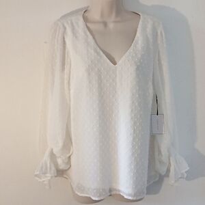 Sheer Swiss dot fabric blouse